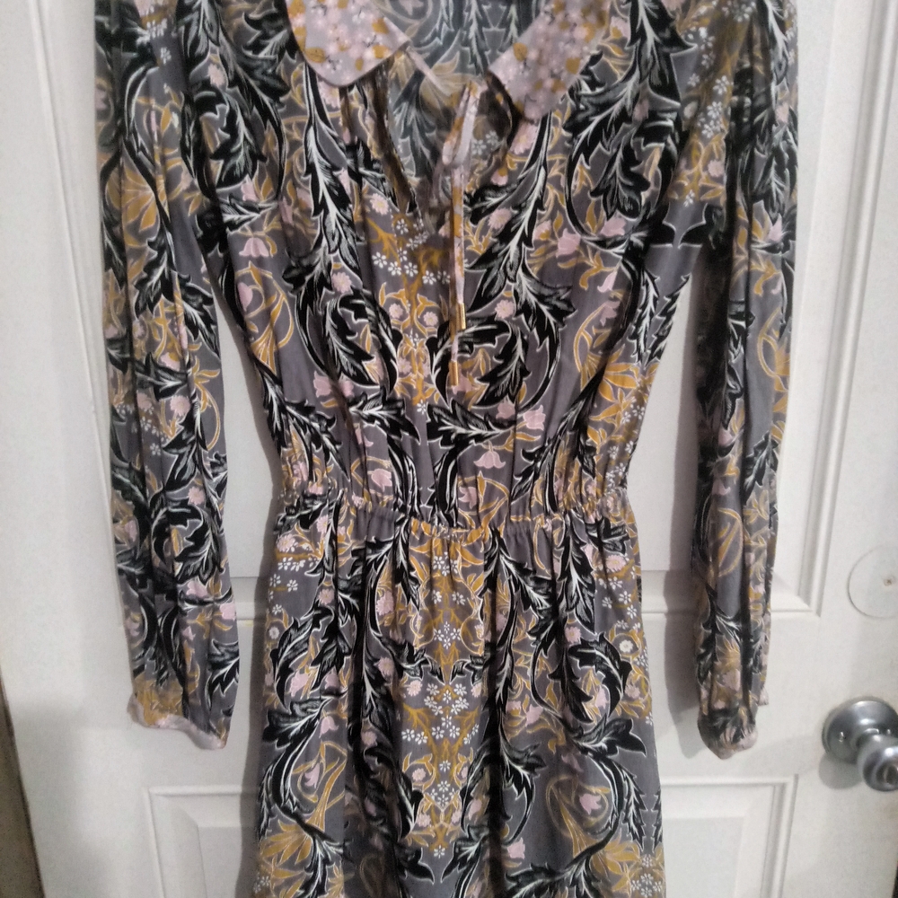 Juicy Couture Black and Gold Long Sleeve Dress